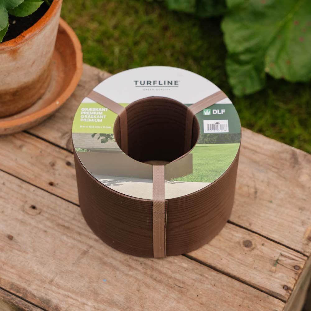 Bordure de gazon Turfline Premium marron, 8 m / 12,5 cm / 3 mm