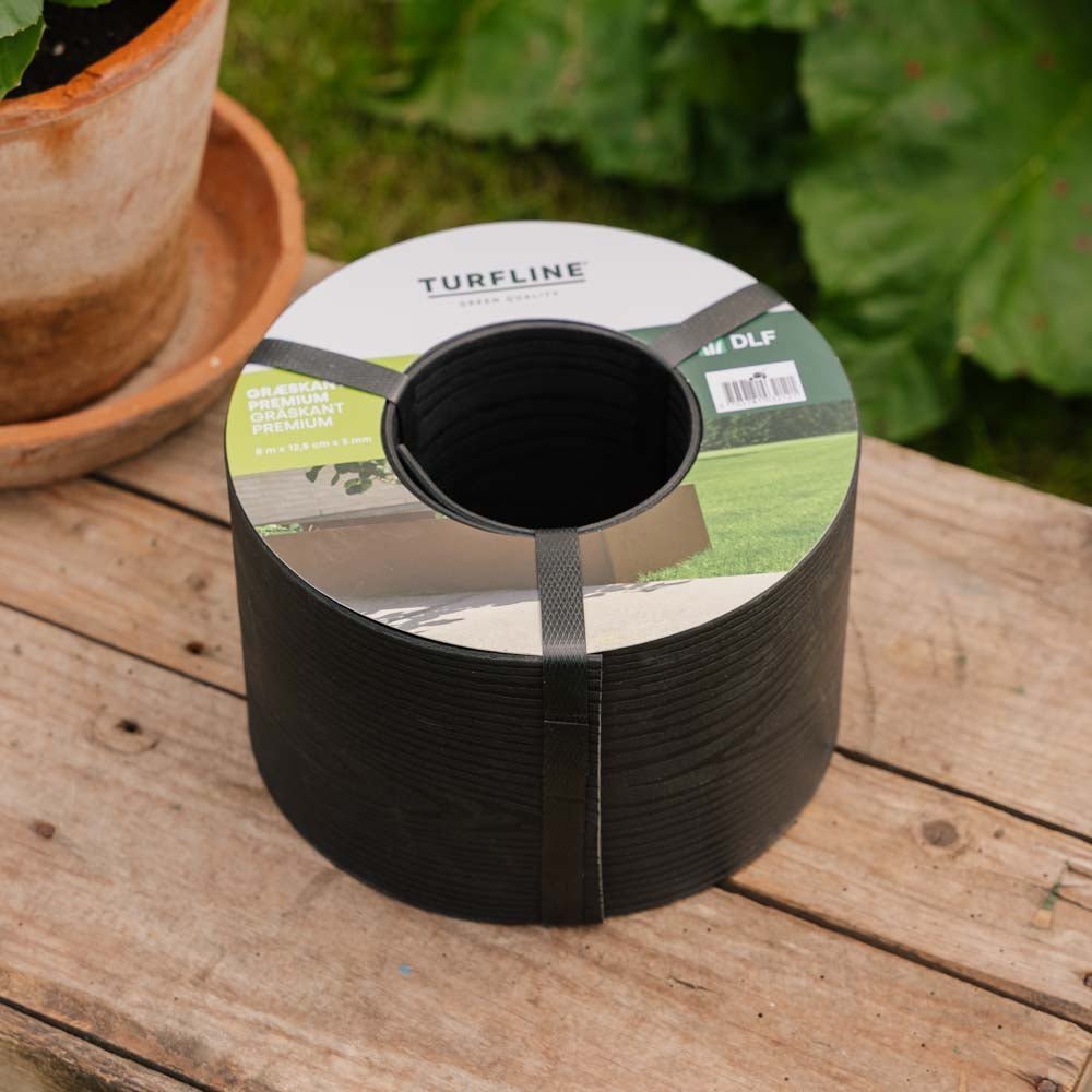 Bordure de gazon Turfline Premium noire, 8 m / 12,5 cm / 3 mm