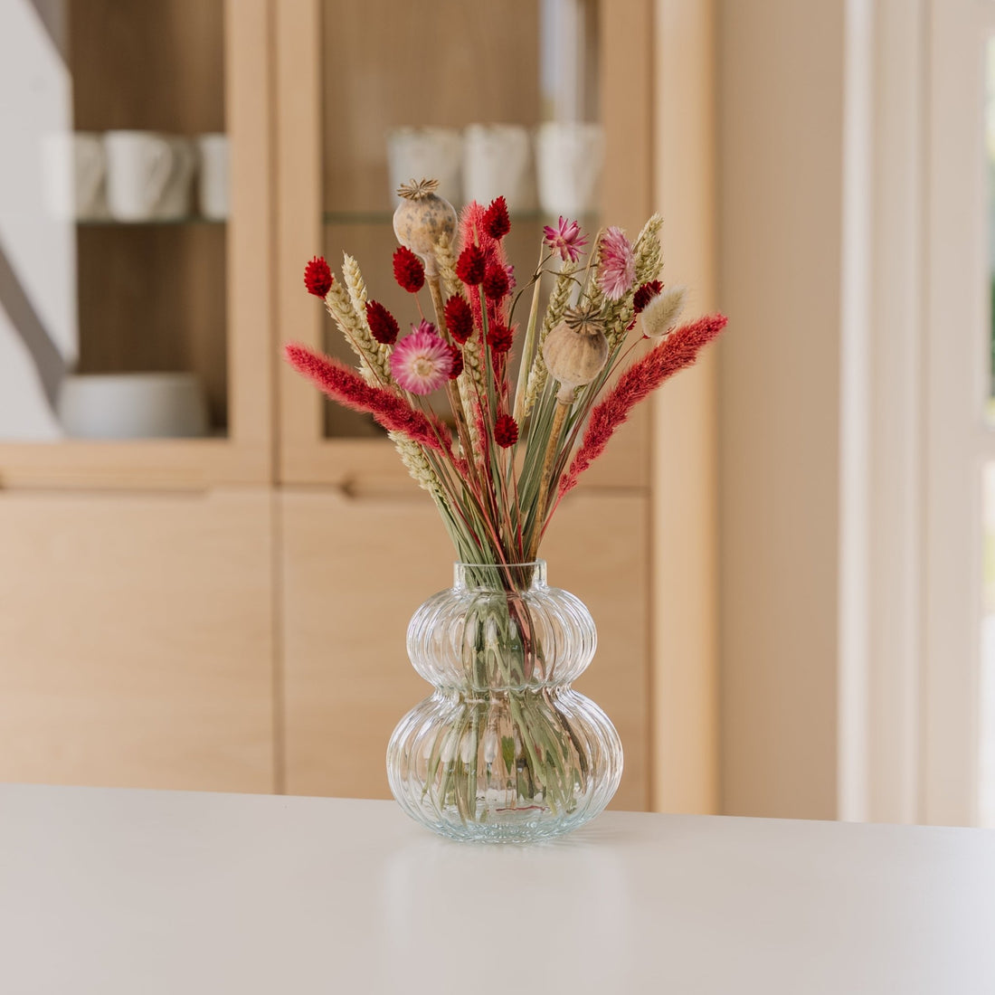 Bouquet Éternité, Rose, H : 35 cm