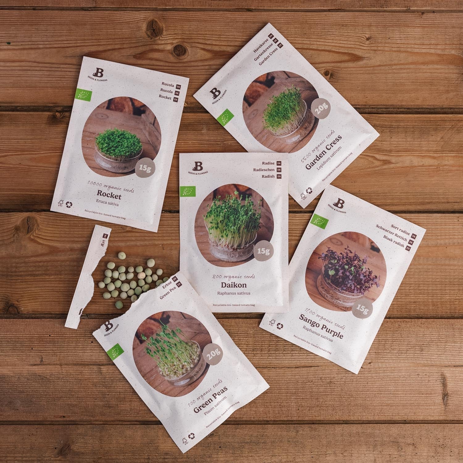Coffret de micropousses - 5 sachets de graines biologiques
