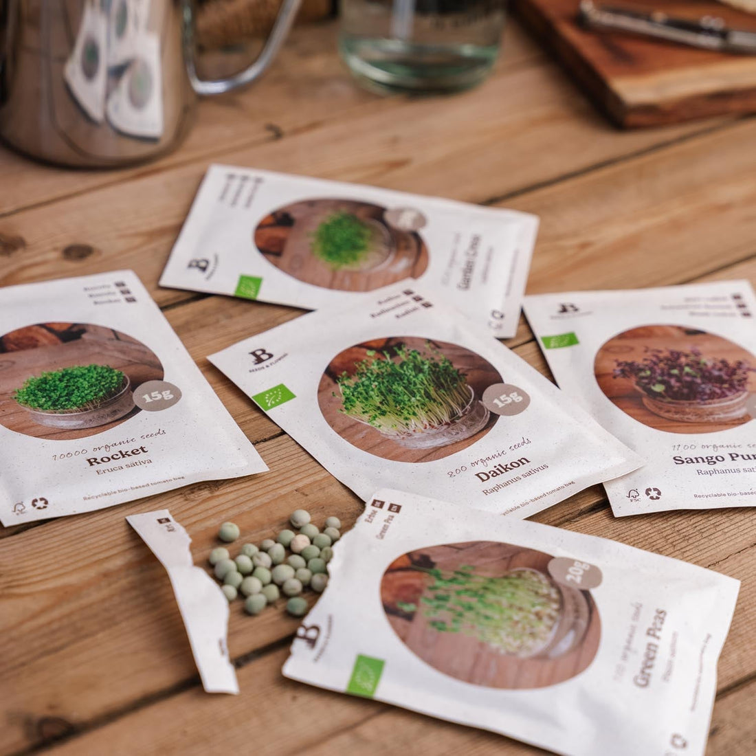 Coffret de micropousses - 5 sachets de graines biologiques