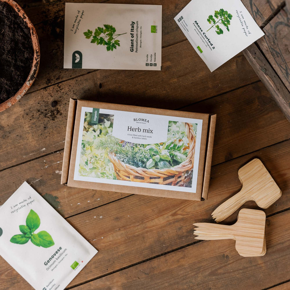 Coffret d'herbes aromatiques - 12 sachets de graines biologiques