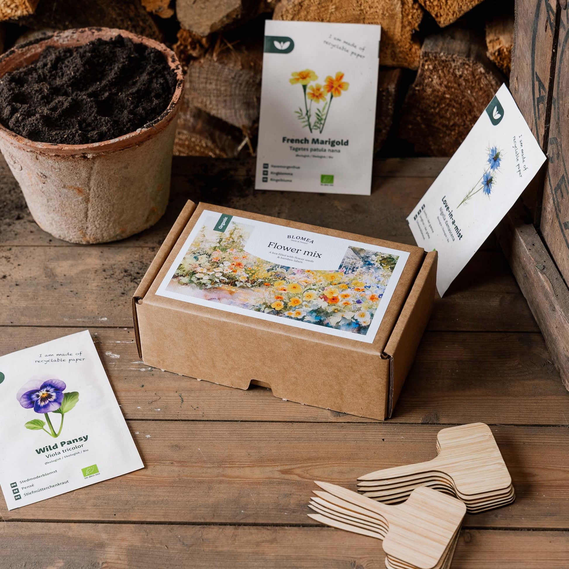 Coffret fleurs - 12 sachets de graines biologiques