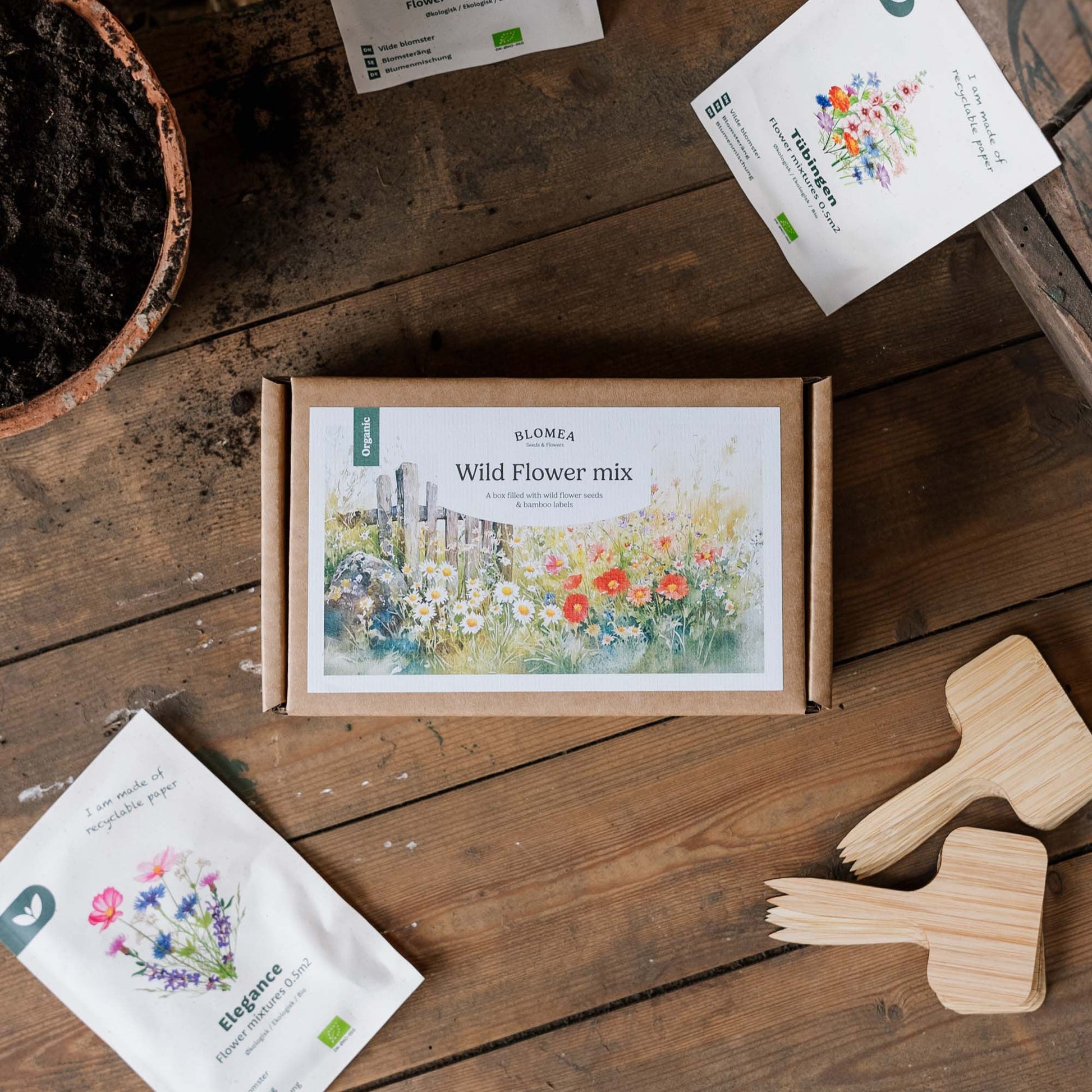 Coffret fleurs sauvages - 12 sachets de graines biologiques