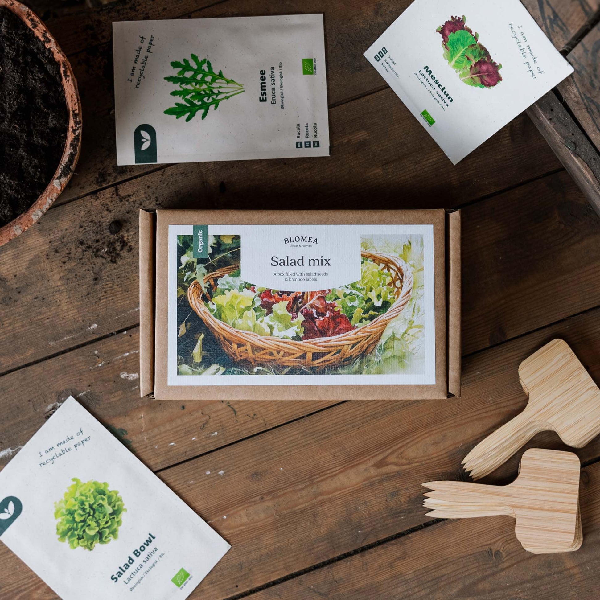 Coffret salade - 12 sachets de graines biologiques