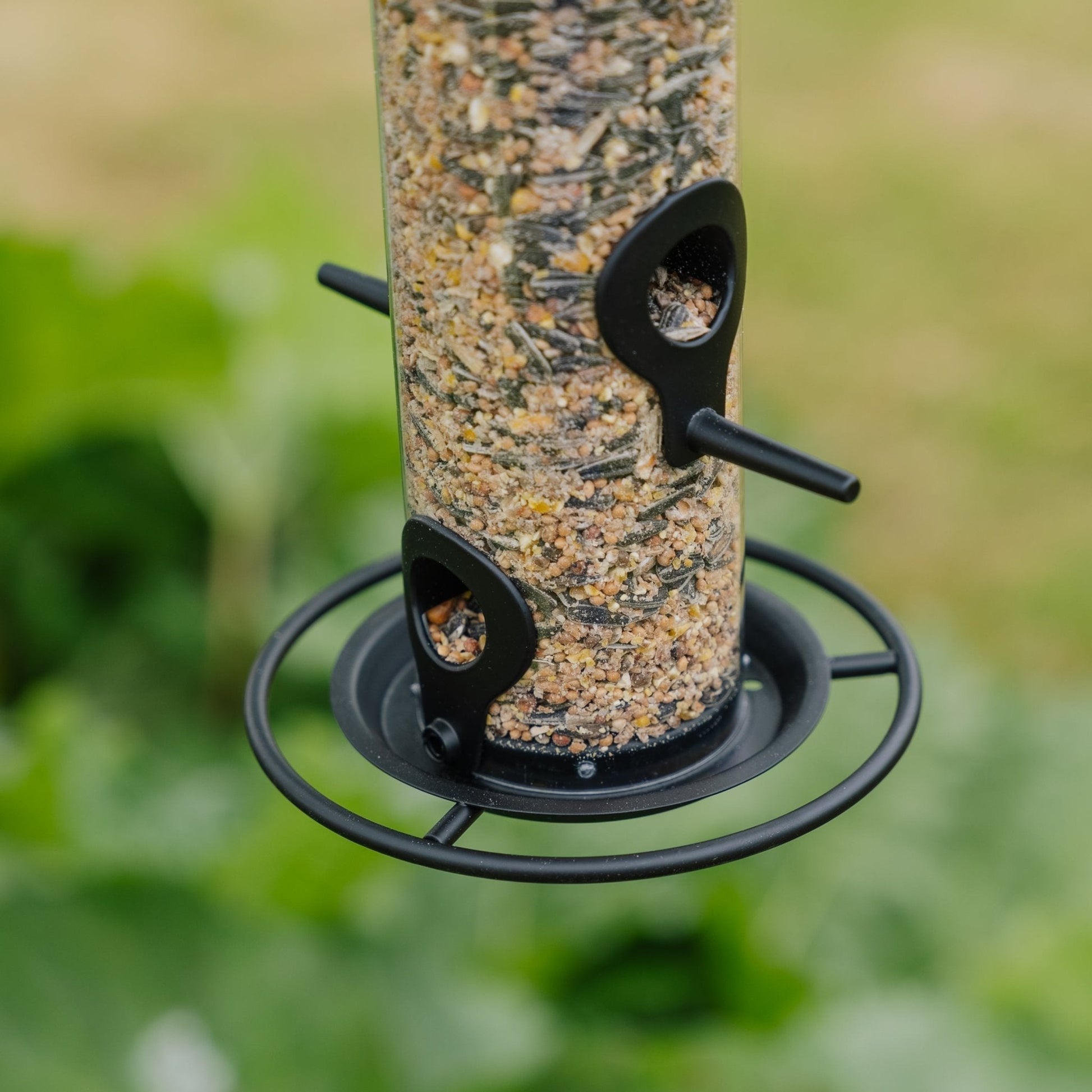 Distributeur de graines noir, Ø : 14 cm H : 26 cm