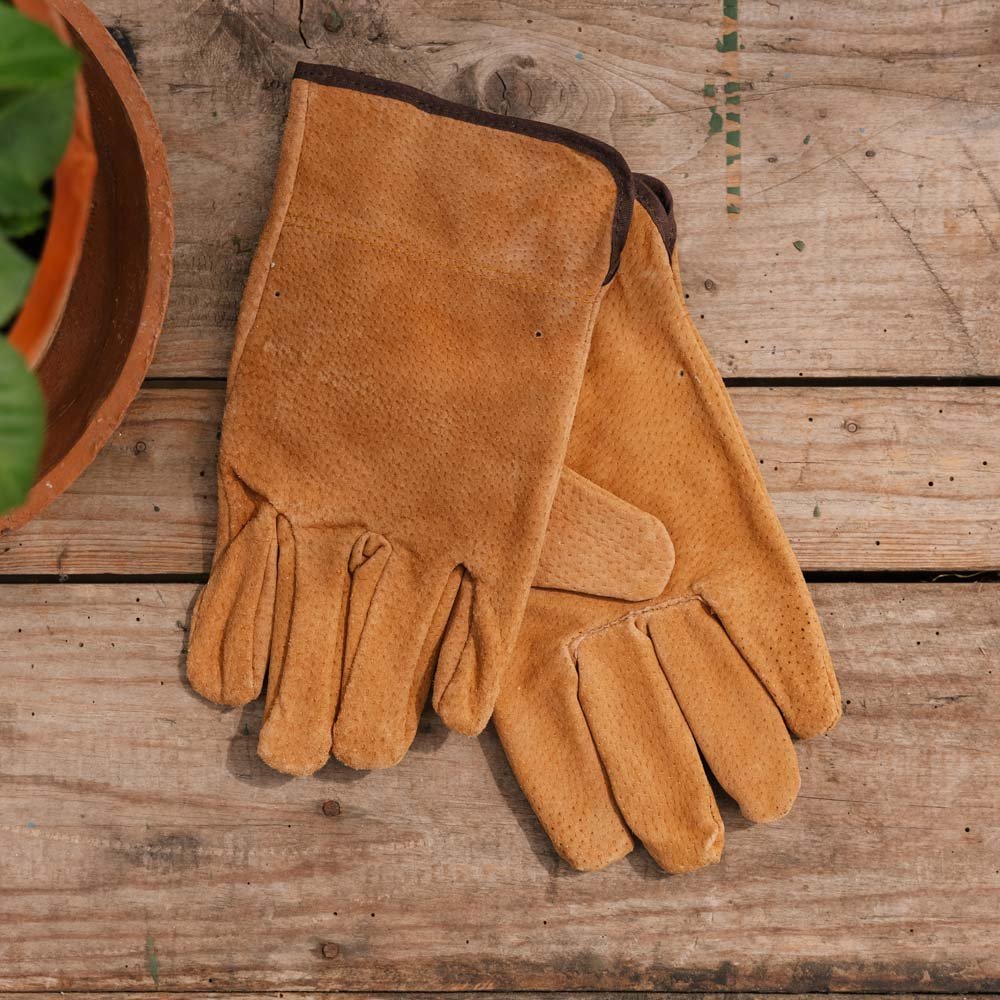 Gants de jardin en cuir, taille unique