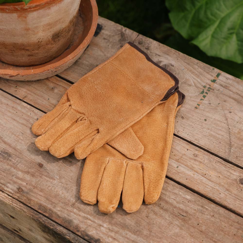 Gants de jardin en cuir, taille unique
