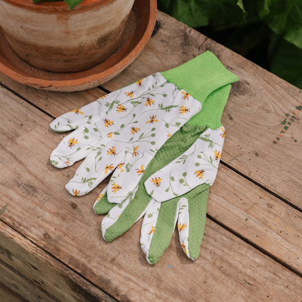 Gants de jardinage motif abeilles