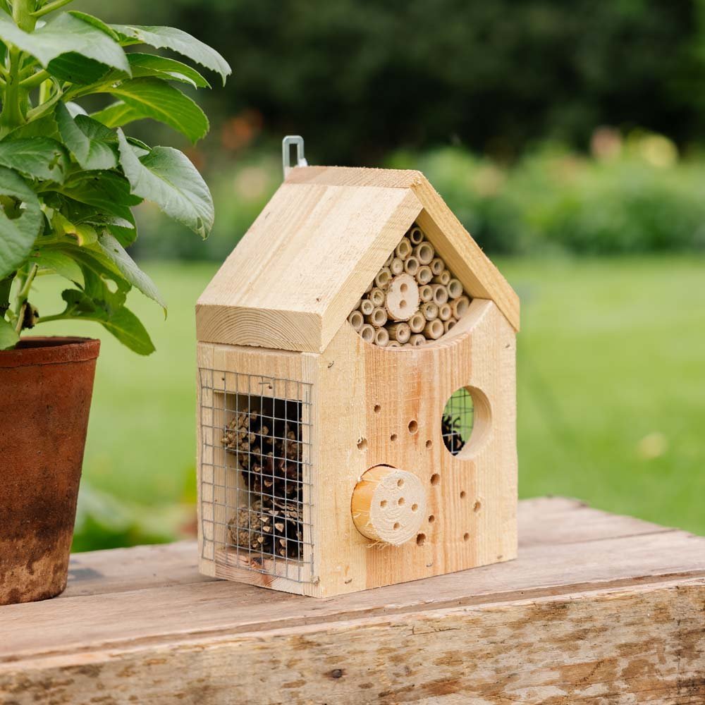 Hôtel à insectes, naturel, L : 15 cm l : 18 cm H : 28 cm