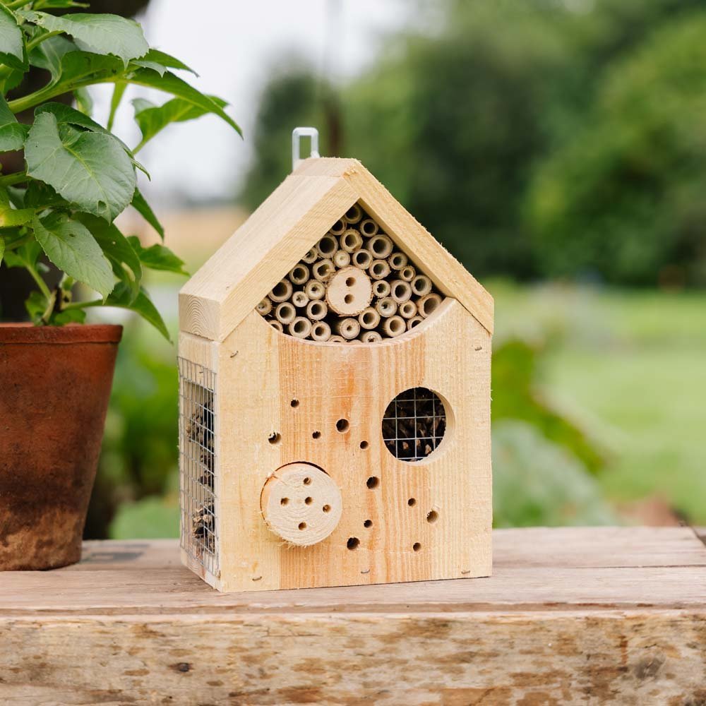 Hôtel à insectes, naturel, L : 15 cm l : 18 cm H : 28 cm