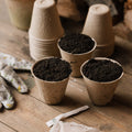 Pots en fibre biodégradable 8 cm, lot de 18