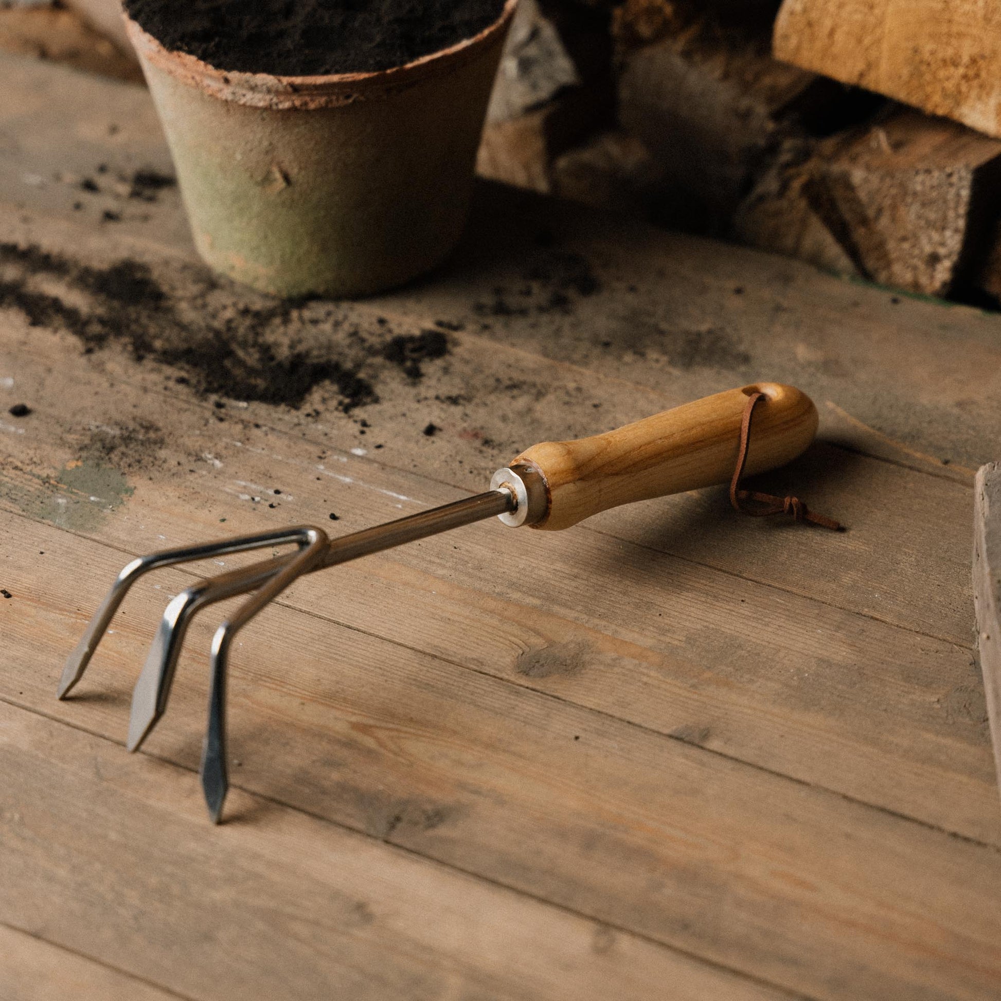 Râteau à plantes en inox